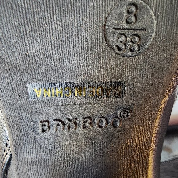 BAMBOO GABY-09 Women's Faux Leather Buckle Strap Chunky Heel Knee High Boots - Picture 9 of 9